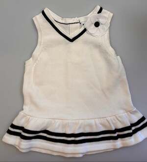 Janie and Jack Girls Sweater Top 2T Tennis Knit Flower Applique